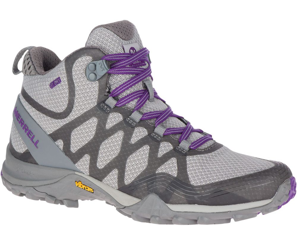 Botas Senhora - Merrell Siren 3 Mid Waterproof - Cinzentas/Roxo - ZHU897431
